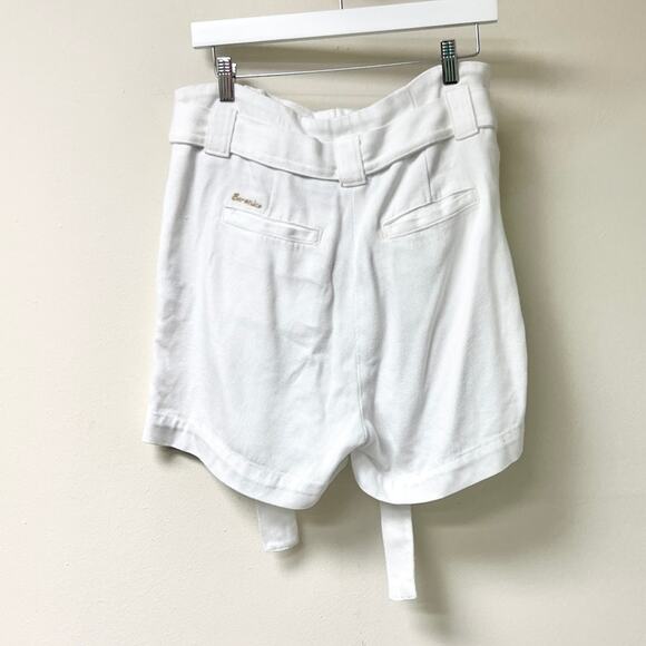 Berenice Never Ending Fun High Waisted Belted Trouser Short White Women's 38 / 6 - Picture 2 of 5